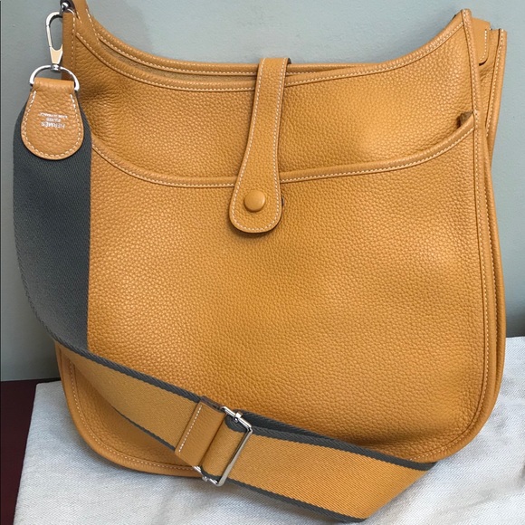 Hermes Evelyn’s III GM Potiron Orange Clemente Leather with Palladium hardware, - Picture 3 of 9